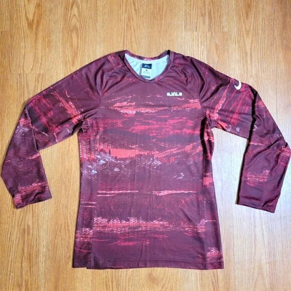 Nike LeBron James Lightweight Warm Up Sweatshirt Jersey Cover Red Silver Men's S - Picture 1 of 8